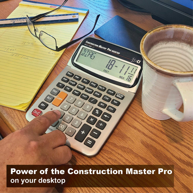 Calculated Industries 44080 Construction Master Pro-Desktop Advanced Construction Math Feet-Inch-Fraction Calculator with Trig Tool for Architects, Estimators, Contractors, Builders and Remodelers Desktop