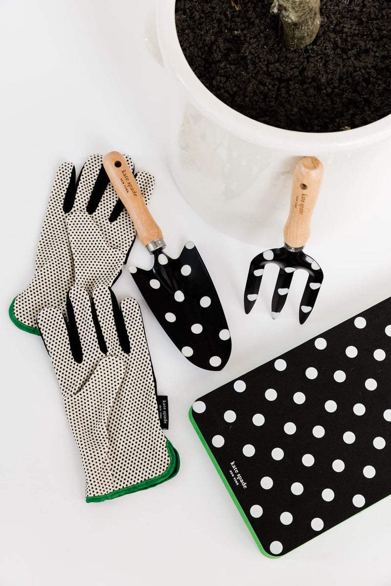 Kate Spade New York 2 Piece Gardening Hand Tools, Cute Garden Tool Set Includes Hand Rake and Trowel, Picture Dot