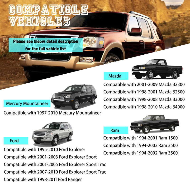 K7275 2 Pcs Front Stabilizer Sway Bar End Links Compatible With 1994-2011 Ford Explorer Sport Trac Mazda B2300 B2500 B3000 B4000 Dodge Ram 1500 2500 3500 Replaces 2L2Z5K483BA K7275