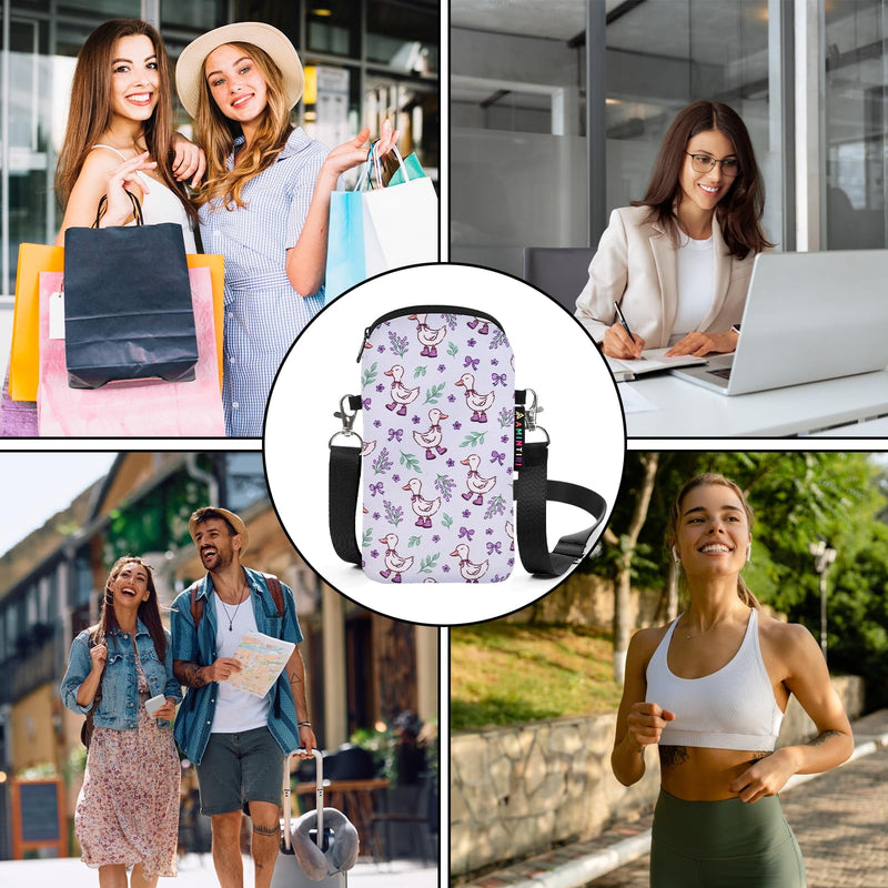 Neoprene Cell Phone Sleeve Pouch Case Bag for Women, Crossbody Strap Neck Lanyard Phone Bag for iPhone 17/16/15 Pro Max, Samsung S25, Pixel 10 (Late Autumn) Late Autumn