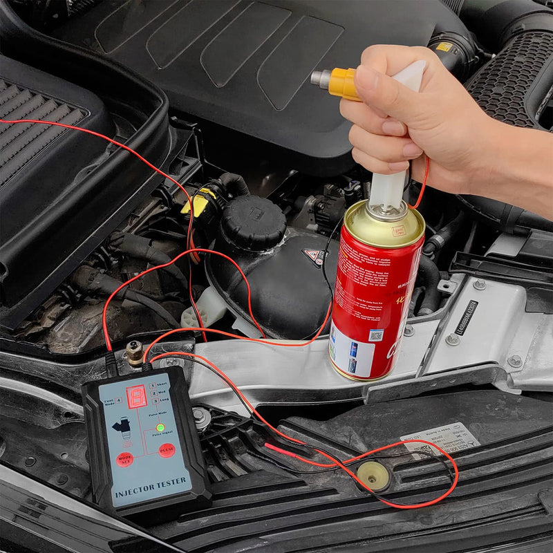 Upgraded Fuel Injector Tester and Cleaner Kit with 2 Adapters, 8 Pulse, 12V/5V Output Power Modes - DIY Cleaning Tool with Short Circuit Protector - Test Two Fuel Injectors Simultaneously Normal version 2 adapters
