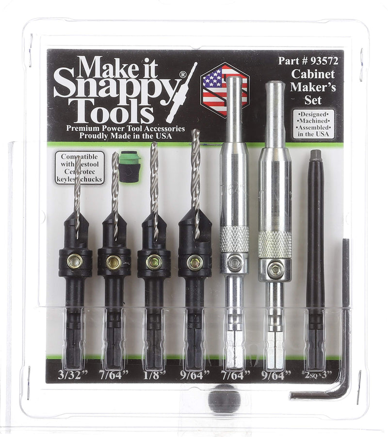 Snappy Tools 7-Piece Cabinet Makers Set Compatible with Festool Centrotec Chucks