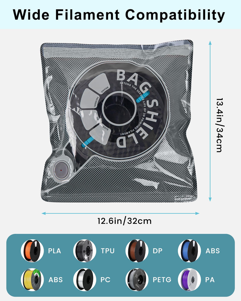 3D Printer Filament Storage Bags, Thickened Vacuum Sealed Bags for Keeping Dry, 1.75mm 2.85mm Spools, Light-Proof Moisture-Proof, Fits 0.5KG 0.75KG 1KG Filament, with or without Pump | Bags Only · Bambu Lab Prusa Creality · PLA PETG ABS ASA TPU Nylon ·...
