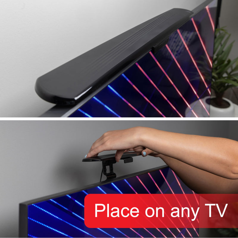 UltraPro Hover Digital TV Antenna Indoor for Smart TV, Long Range HD Local Channels, Easy Mount on Top Design, Supports 4K 1080P HDTV VHF UHF, 360° Reception, 83713 Compact