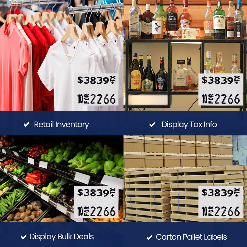  [AUSTRALIA] - Perco White Garvey 2216 Pricing Labels for Garvey 22-66/22-77/22-88 Two Line Pricing Gun - 9 Rolls, 1 Sleeve - 9,000 Pricemarking Labels and 1 Inker Included 1 Sleeve (9,000 Labels)