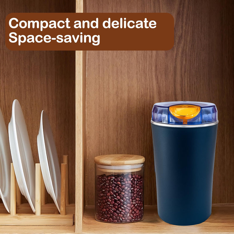 Electric Herb & Spice Grinder – One-Touch Stainless Steel Grinder for Herbs, Spices, Coffee, Nuts, Seeds – Powerful 30000 RPM Motor, Stainless Steel Blades, Cleaning Brush Included