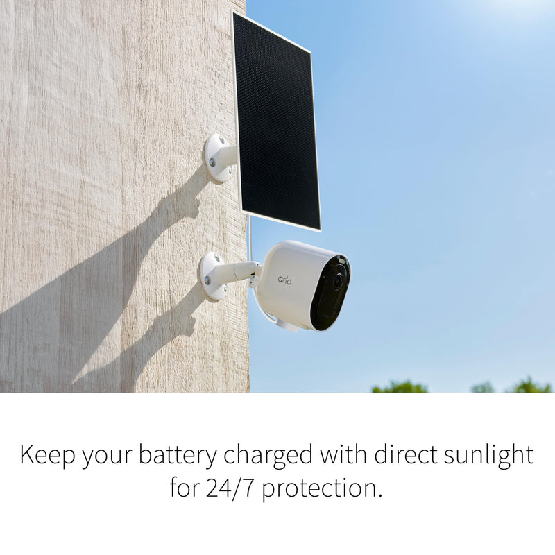 Arlo Solar Panel Charger (White), Arlo Certified Accessory, Weather Resistant, Easy Install (2025 Released), Works with: Essential Series, Go 2, Pro 3/4/5S/6/6 XL, Ultra Series, Wireless Floodlights White