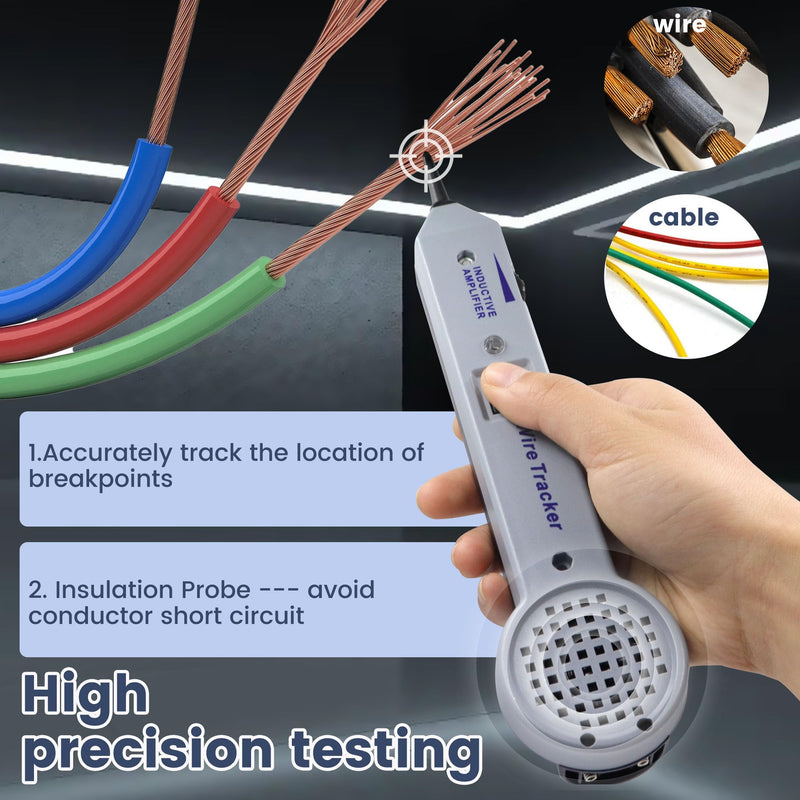 Tone Generator kit, Wire Tracer Circuit Tester, Wires Tone Tracer, 200EP High Accuracy Wire Tester Kit, RJ11 Multi-Tone Cable Test Kits with Inductive Amplifier for Network Cables Collation