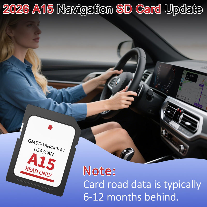 2026 Latest A15 Navigation SD Card for Ford/Lincoln, Compatible with F-150 Explorer Expedition Fusion Edge Escape MKC MKZ MKX Sync 2, Navigation SD Card Maps Update USA/Canada, GM5T-19H449-AJ