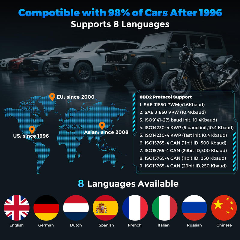 OBD2 Scanner Diagnostic Tool, Check Engine Light Car Code Reader with Reset, Battery Tester, Live Data, Freeze Frame, I/M Readiness, Car Scanner Diagnostic Tool for All OBDII Car After 1996 black