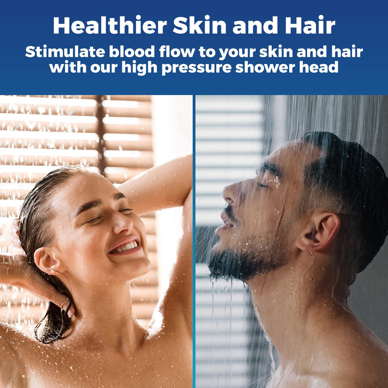 High Pressure Shower Head - Anti-Clogging Silicone Nozzles - 2.5 GPM Removable Restrictor - Easy to Clean Adjustable Replacement - easy to install with Plumbers Tape - 6 inch - Matte Black Finish 2.5GPM