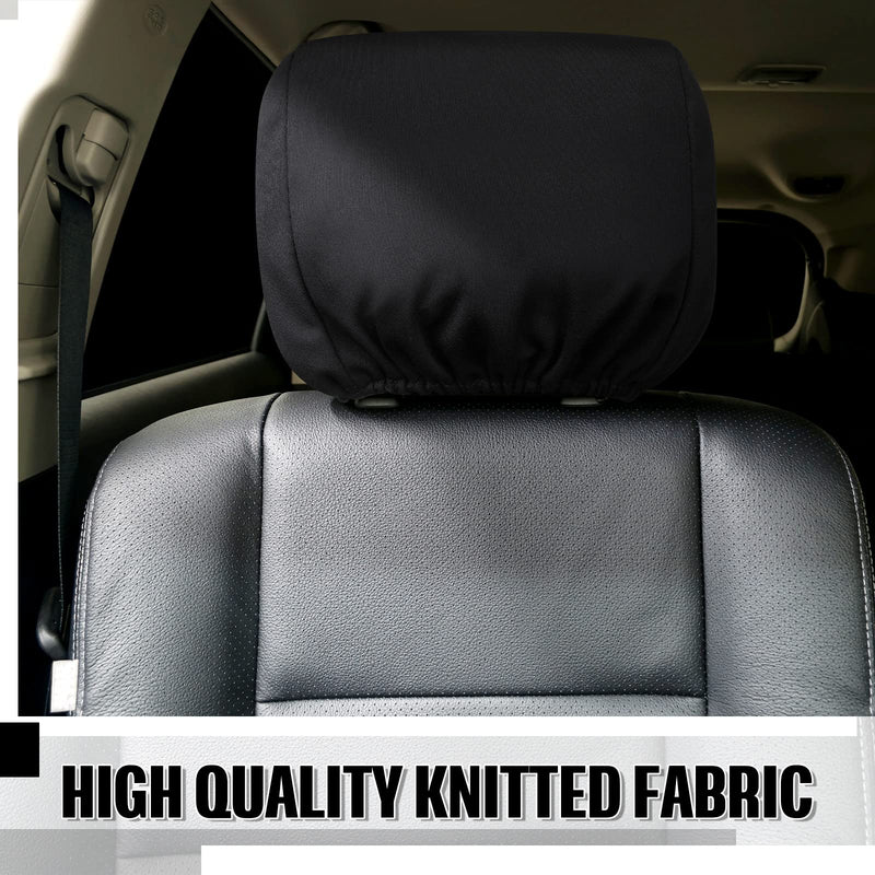 Tallew 4 Pcs Universal Car Headrest Cover Soft Car Seat Rest Cover Protector Fabric Head Rest Coverings for Truck Auto(Black) Black