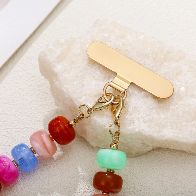 Colorful Chunky Beaded Phone Charm Wrist Strap for Women colorful