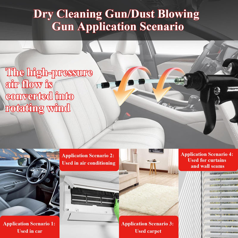 HANDY Tornado Air Cleaning Gun with Rubber Guard and Brass Adjustable Air Flow Nozzle Air Gun for Compressor Pneumatic Tool for Dust Cleaning Car Detailing Black
