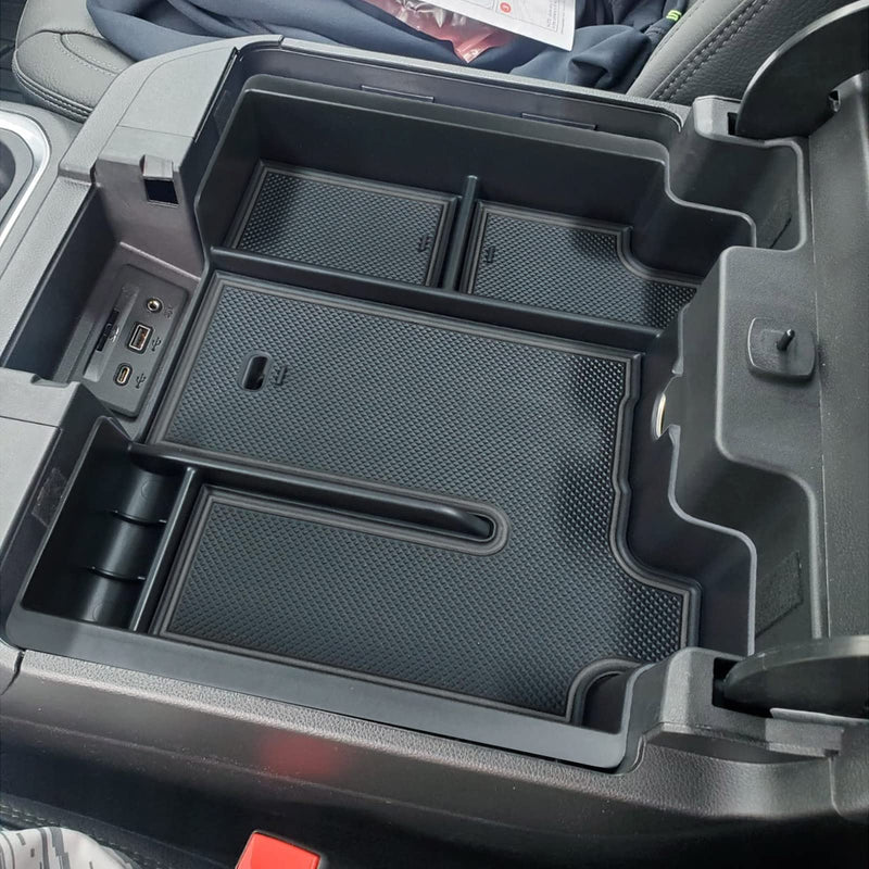 [AUSTRALIA] - Full Size Center Console Organizer Tray Compatible with 2019-2022 Chevy Silverado/GMC Sierra 1500 and 2020-2022 2023 Silverado/Sierra 2500HD 3500HD Accessories -Full Console w/Bucket Seats ONLY, Black