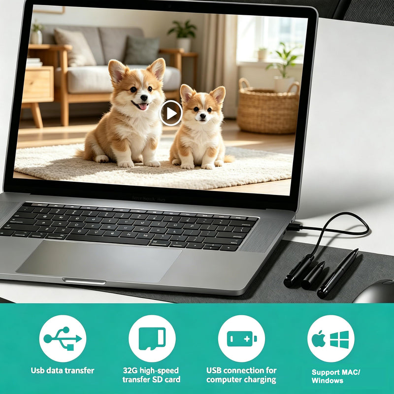 Mini Camera Pen 1080P HD Pet Security Small Cameras with 32GB Memory Card Nanny Cam for Home & House