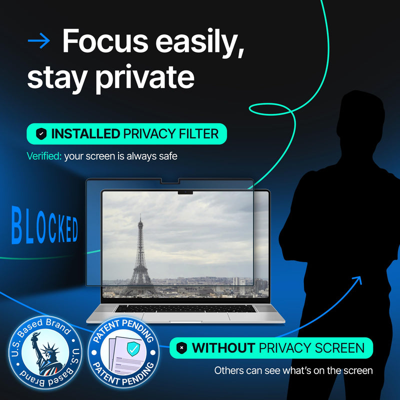 Magnetic Privacy Screen Compatible with MacBook Air 13.6" 2022, 2023, 2024, M2, M3 Anti-Blue Light Laptop Screen Protector Filter Blue Light Blocking Filter For MacBook Air 13.6" (2022-2024, M2, M3)