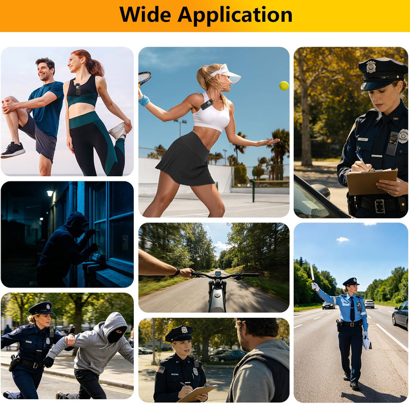 Body Camera with Audio and Video Recording: 64GB Body Cam WiFi Supports, 180° Rotating Lens, 1080P, Night Vision, 7Hr Battery Bodycam, Wearable Pocket Camera for Work, Travel, Pet Walking, Outdoor 64.0 GB