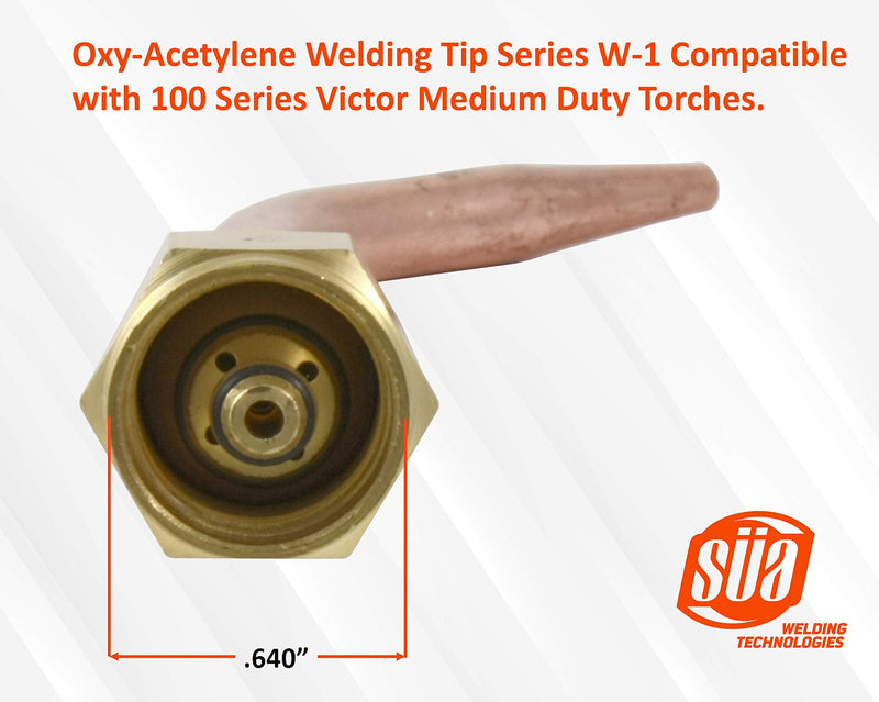 SÜA - (3 PACK) Welding Nozzle Replacement for 100 Series Victor torch handles. Sizes: 1, 2 and 3 #1, #2 & #3 (3-Pack)