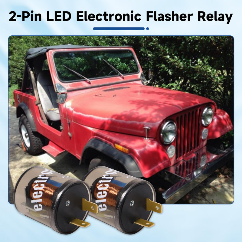 LED Flasher Relay 2 Pin 12V Electronic LED Turn Signal Flasher Blinker Relay 2-terminal for Cars Trucks Motorcycles, Two Prong Round (1pcs 2-pin, Without Ground Wire) 1pcs 2-pin, no ground wire