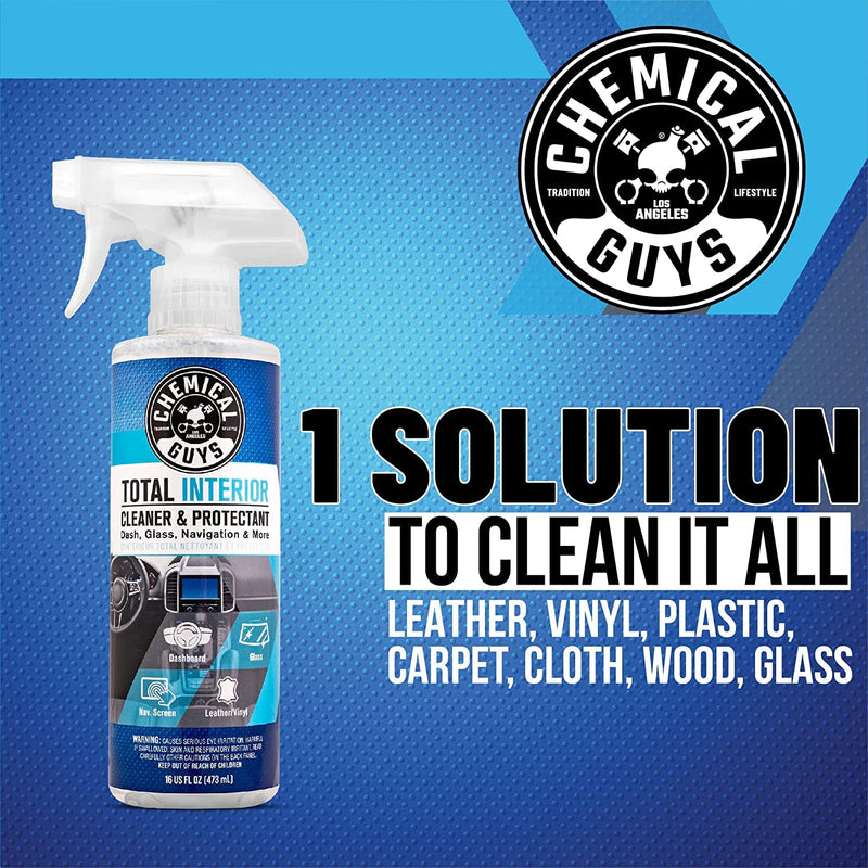 Chemical Guys Total Interior Cleaner & Protectant, Cleans & Protects Leather, Vinyl, Plastic, Rubber & Glass Streak-Free Finish for Cars, Trucks, SUVs, RVs & More - 16 oz 16 Fl Oz (Pack of 1) Fresh
