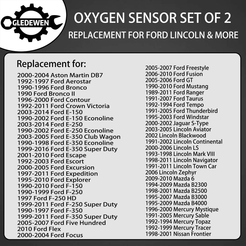  [AUSTRALIA] - Oxygen Sensor Upstream Downstream O2 2Pcs | Compatible with Ford F150 F250 Ranger Expedition Explorer Escape, Mazda Tribute, Lincoln & More Replace# 15717, 15716, 15664, ZZC318861