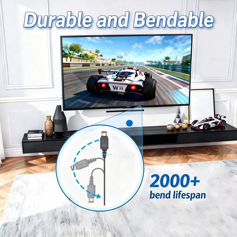 Wii Wired Sensor Bar for Wii and Wii U Console, Motion Game Accessories | Wii Motion Sensor Bar with Stand, Plug and Play, Wired Infrared Ray Sensor Bar, Wii Game Accessories