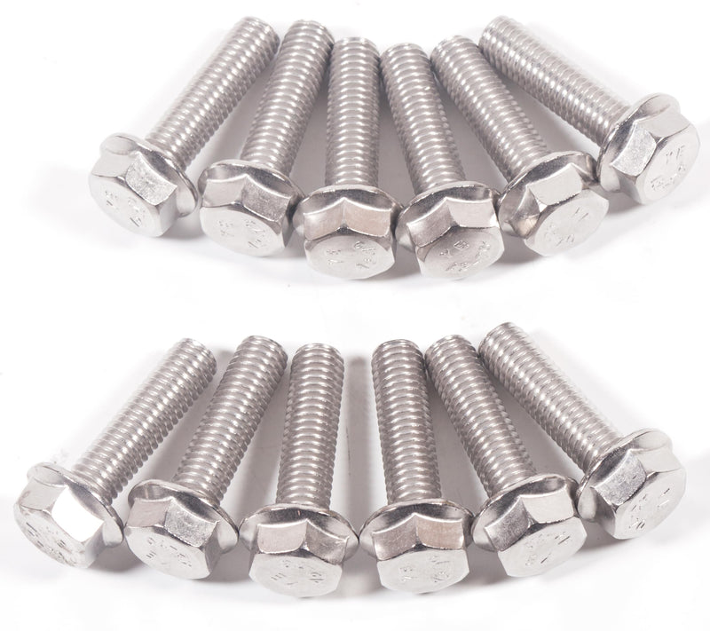 ES75120 M8 x 1.25 x 30mm Chevy Silverado 5.3 Exhaust Manifold Bolts for LS< Exhaust Manifold Hardware Kit Suburban Tahoe Express Gmc Savana Sierra Yukon Envoy 4.8 6.0 6.2L 10.9 12PCS ES 75120.