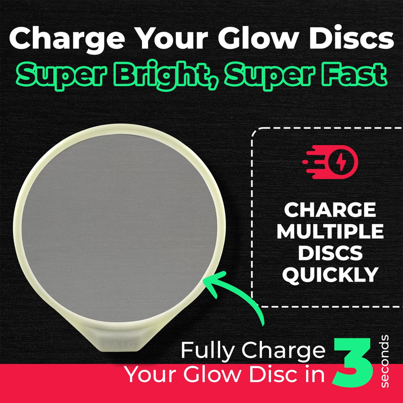 Halo Red Disc Golf Glow Charger | Remote UV Flashlight Alternative | Charges 2 Discs in 3 Seconds | USB-C Rechargeable | Fits in Bag | Glow Equipment | Compact Tool for Night Rounds and Visibility