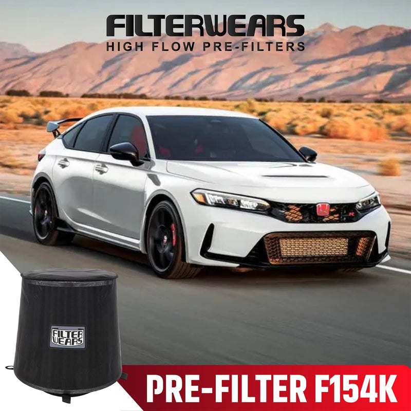 FILTERWEARS F154K Universal Water Repellent Cold Air Intake Pre-Filter - Large Black