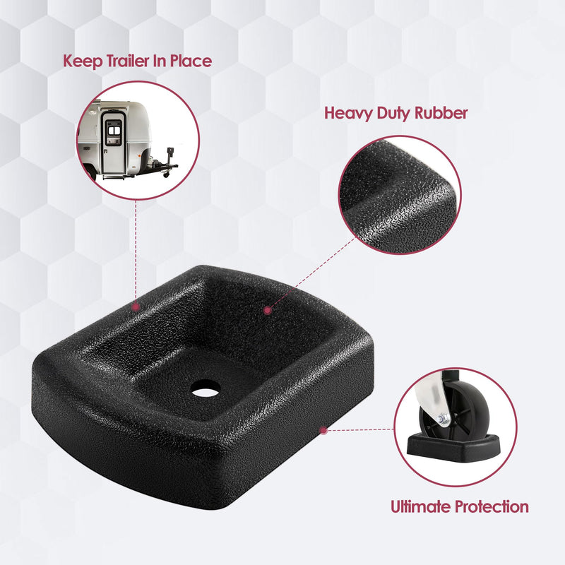 LEORAY Jack Wheel Chock, Reinforced Rubber Jack Caster Wheel Dock for Caravans and Trailers Single Wheel