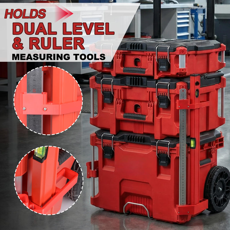 SWER Dual Level & Ruler Holder Compatible with Milwaukee PACKOUT, Tool Holder for PACKOUT Accessories