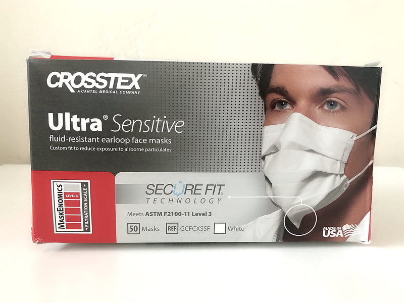 Crosstex International GCFCXSF Crosstex Ultra Sensitive Earloop Mask