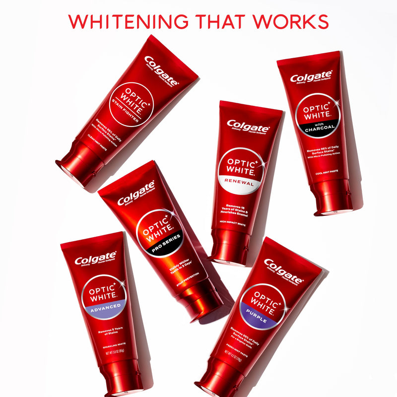 Colgate Optic White Pro Series Stain Prevention Hydrogen Peroxide Toothpaste, Teeth Whitening Toothpaste, Effectively Removes Tea, Coffee, and Wine Stains, Enamel-Safe for Daily Use, 3 Pack, 3.0 oz 1 Ounce (Pack of 3)