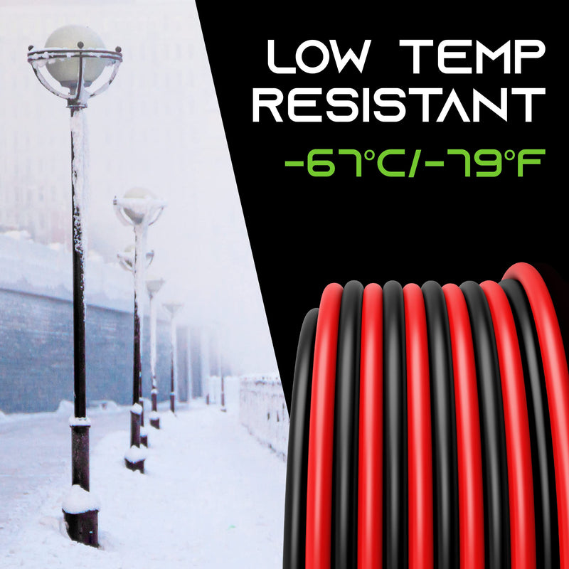 GEARit 16 Gauge High Temp Bonded Silicone Wire 50 ft Black/Red 2 Conductor, 16 AWG Tinned OFC Copper Flexible Stranded Hookup Wire, 600V for LED Strip, 3D Printer, Drone, Low Voltage DC BlackRed Bonded - 50 Feet