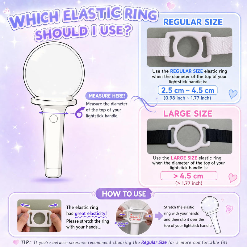 Kpop Lightstick Strap Lanyard - Adjustable K Pop Light Stick Crossbody Carrier Shoulder Strap, K-pop Body Carry Event Strap, Star Accessories Concert Essentials Merch for Display Idol Fans Large Hole ( Dia. 1.38" ) Purple