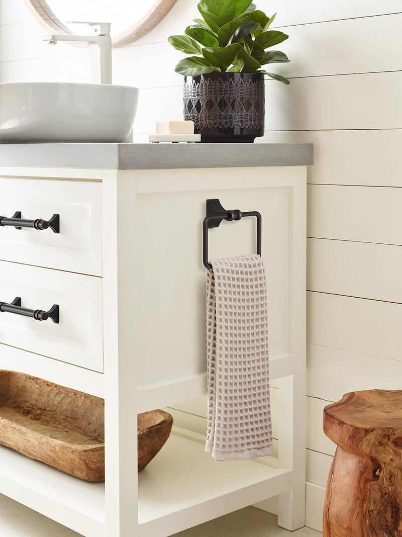 Amerock Oil Rubbed Bronze Towel Ring - 5-1/4 in Length - Bath & Kitchen Towel Holder 1-Piece