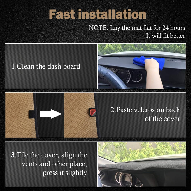 KEYOOG Dashboard Cover Dash Mat Fit for 2012-2007 Le-xus LS LS460 LS600H (for Left Hand Drive),Car Dash Board Mat Anti-Glare Carpet,Non-Slip Pad Sunshield Protector (Black) Black Fit 07-12 LS460/LS600H - (Black)
