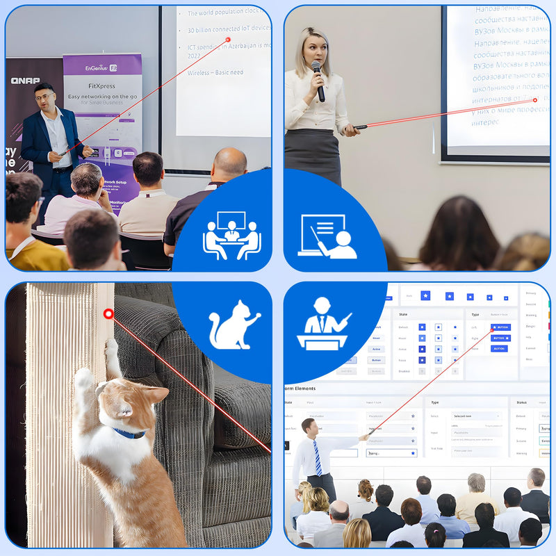 Presentation Clicker for PowerPoint with Red Laser Pointer and Timer, Wireless Clicker for Laptop Presentations Remote, Power Point Remote Clicker for Computer/Mac/PPT/Google Slide Advancer