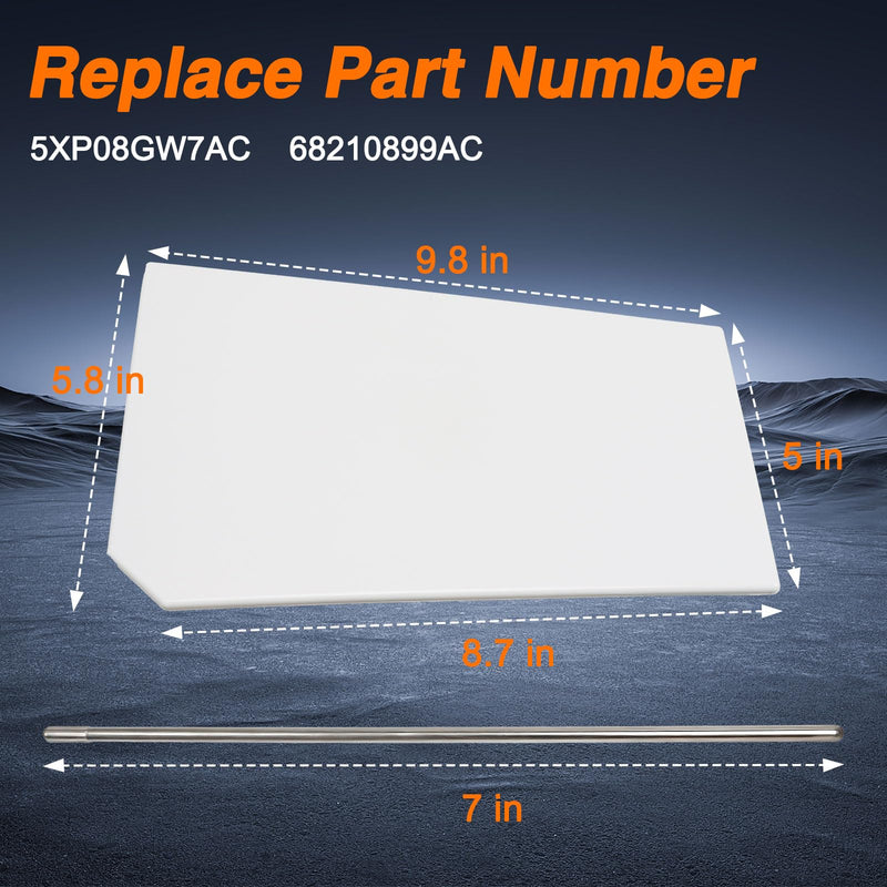 White Fuel Fill Door, Fuel Tank Filler Cover with Fuel Door Pin Compatible with Ram ProMaster 1500 2500 3500 2014 2015 2016 2017 2018 2019 2020 2021 Replace#: 5XP08GW7AC 68210899AC Fuel Tank Filler Cover +Fuel Door Pin