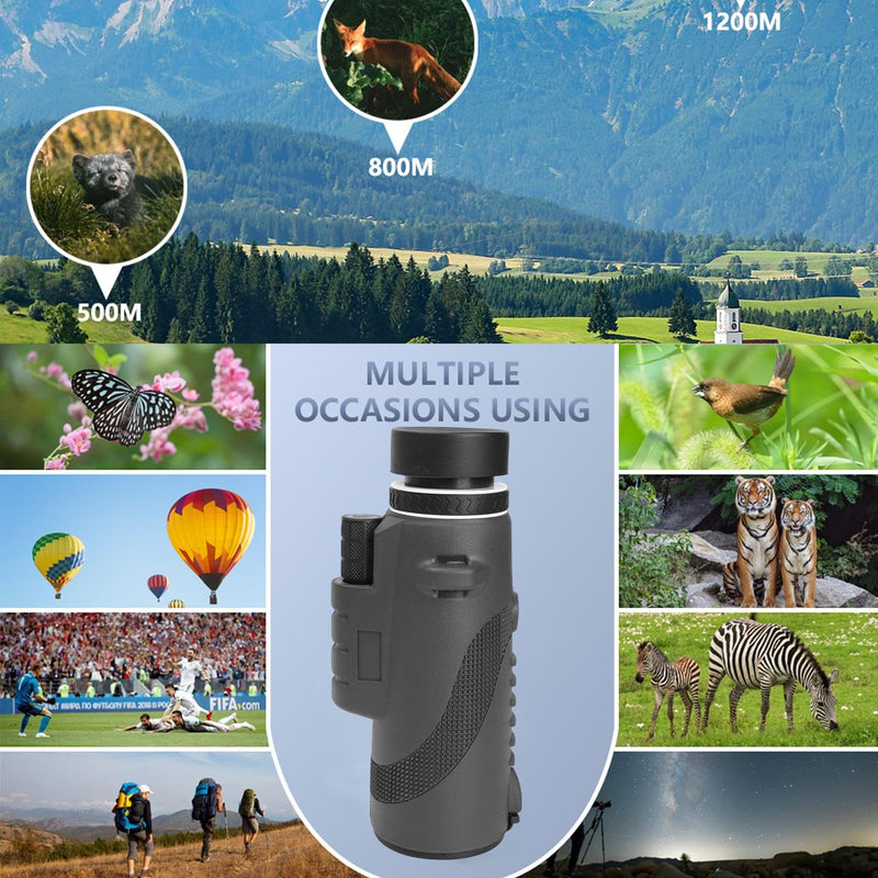 Portable Zoom HD 80x100 Telescope Folding Long Distance Mini Powerful Telescope for Hunting Sports Outdoor Camping Travel ﻿ (Black) Black