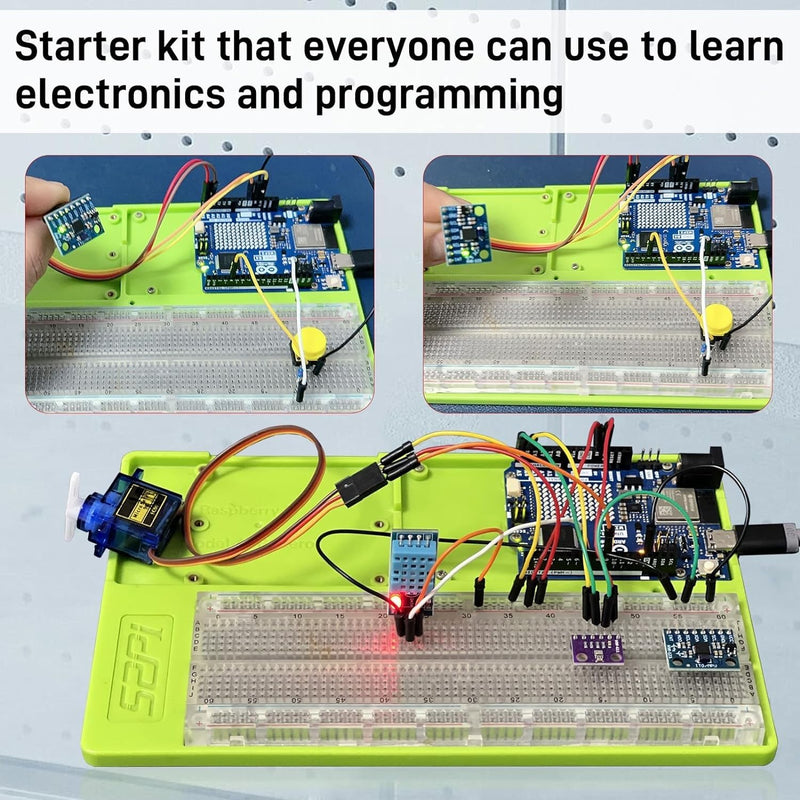 GeeekPi Cloud Ready Starter Kit with UNO R4 WiFi, Bluetooth, I2C, 12x8 LED Matrix, IoT Integration and Tutorials for Beginners & Engineers