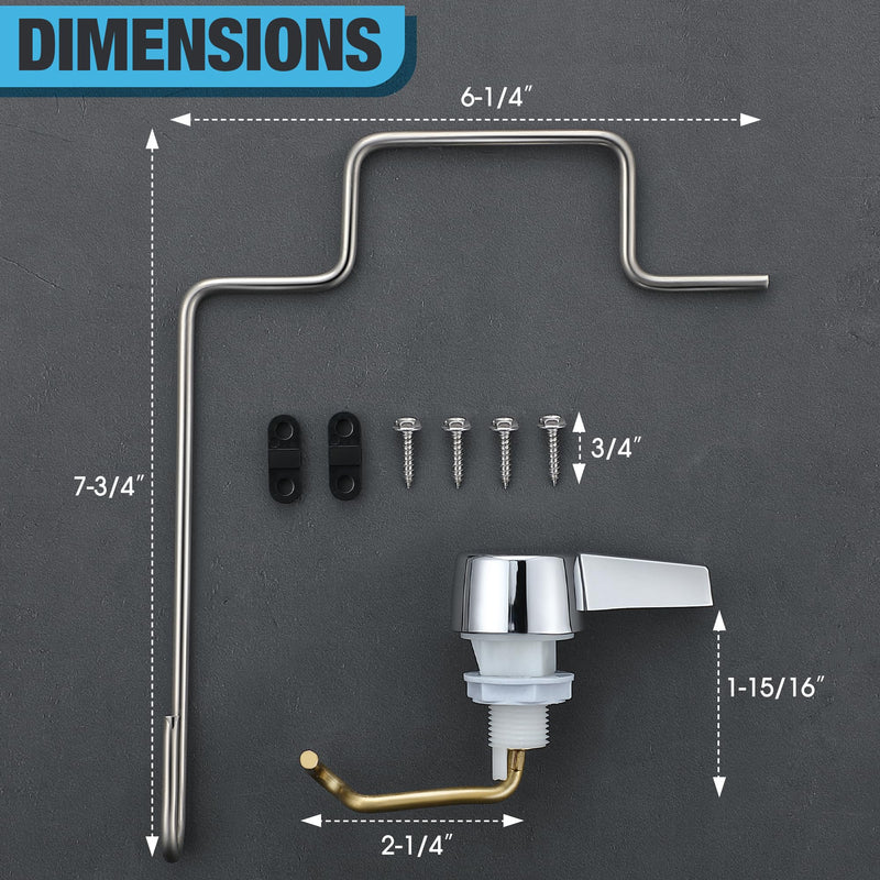 Dreyoo Pressure Assist Toilet Lever Compatible with 738254-0020A, Hand Trip Lever Compatible with American Standard Pressure Assisted 4086 Toilet Tank, Polished Chrome(Left Hand) 1 Left Hand