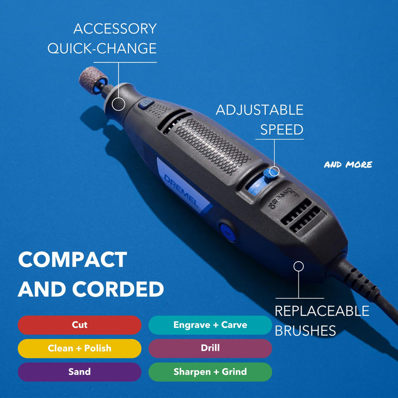 Dremel 3100-1/15 Variable Speed Rotary Tool Kit- 1 Attachment and 15 Accessories, Ideal for a Variety of Crafting and DIY Projects- Cutting, Sanding, Grinding, Polishing, Drilling, and Engraving 16 Piece Kit 16-Piece Kit