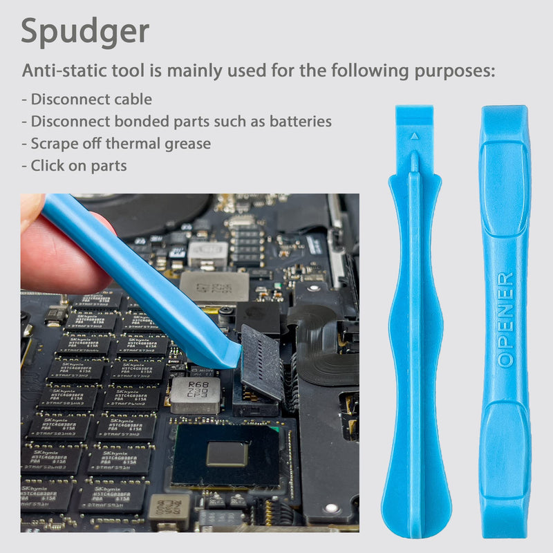 Opening Pry Tools Kit with ESD Spudgers, Anti-Static Brush, Metal Spudger for Disassembling and Repair Laptop, Game Console, Computer 12-in-1