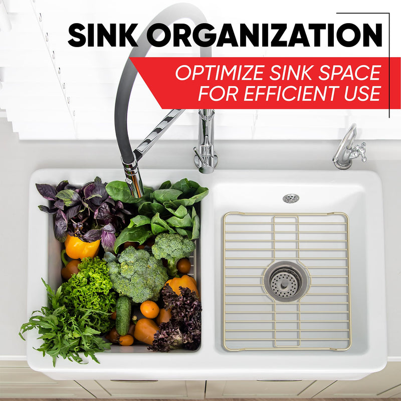 Better Houseware Sink Protectors for Kitchen Sink, Protective Metal Grid, 18.1x12.3x1 inches, White Kitchen Sink Mat to Shield Sink Base from Scratches, Rust-Resistant Coating, L 18.1 x 12.3 x 1