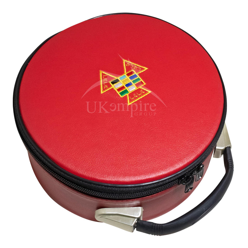 Masonic Royal Arch Past High Priest PHP Crown Cap Case Red | Hat Carrying Bag