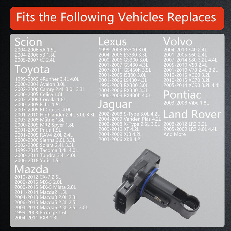  [AUSTRALIA] - Maf Mass air Flow Sensor Meter Compatible with Toyota Avalon 1999-2001; Camry 2002-2006; Tacoma 1999-2009; Lexus ES300 1999-2003; Scion XB 2004 and More Replace OE 22204-22010