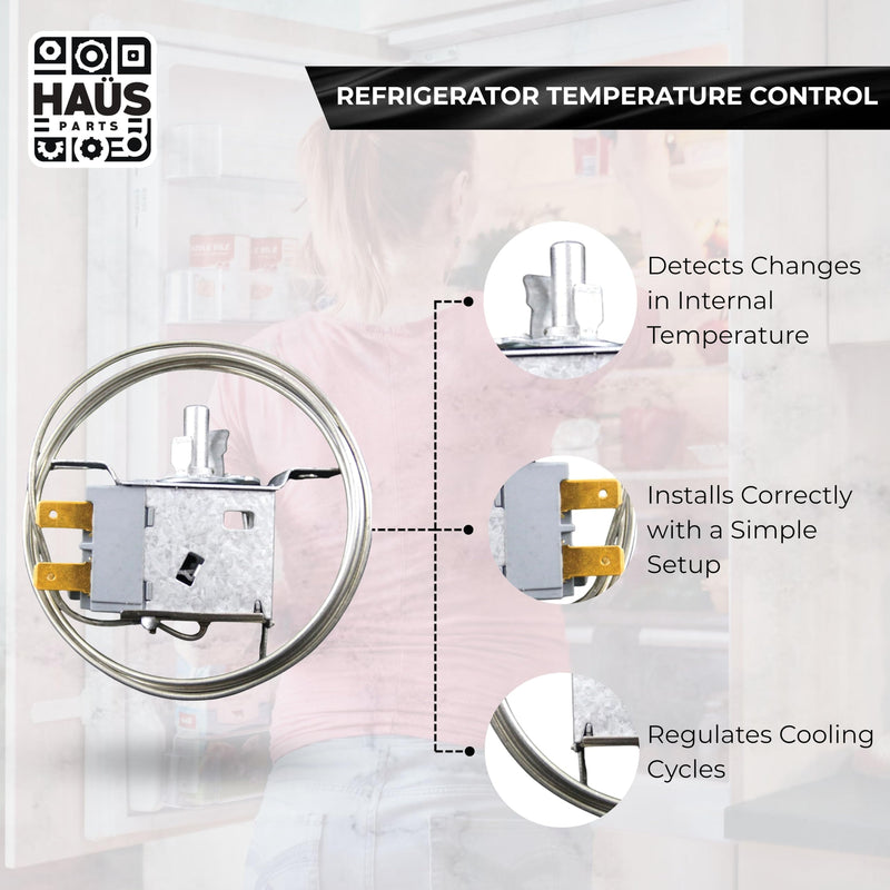WPW10583800 Refrigerator Temperature Control Thermostat – Compatible with Whirlpool, Kenmore, Amana, Maytag – Replaces W10583800, W10396166, PS11756541, AP6023200