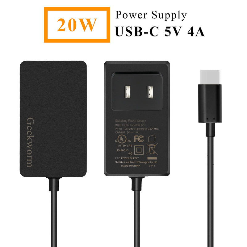 Geekworm KVM-A3 Kit with Case & 20W 5V 4A USB Type-C Power Adapter Compatible with Raspberry Pi 4 Model B Only(Unassembled and Not Include Raspberry Pi 4/SD Card)